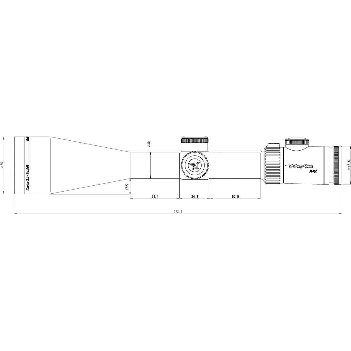 DDoptics Zielfernrohr nighteagle NFX V6 2,5-15x56 A4N 0,1 MRAD