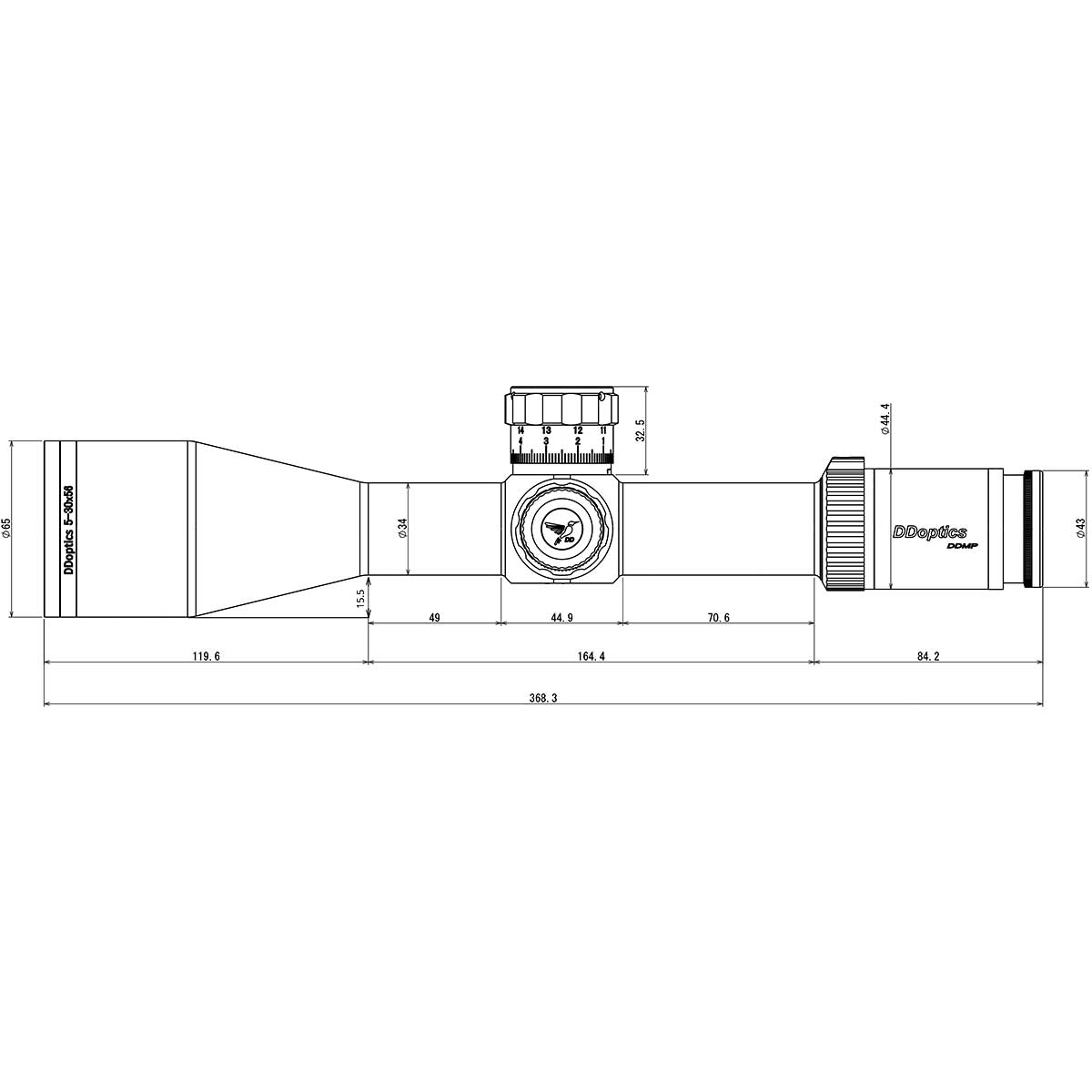 DDoptics Zielfernrohr Long Range DDMP V6 5-30x56  tacA 0,1 MRAD